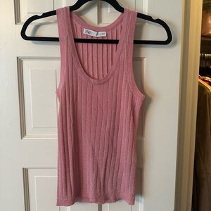 Zara knit top with metallic thread
